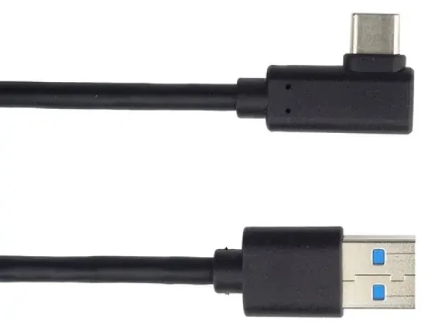 PremiumCord Kábel USB-C zahnutý 90 ° - USB 3.0 A čierny / Kábel / USB 3.0 / 1 m (ku31cz1bk)