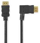 Nedis High Speed HDMI 1,5 m čierna / Kábel HDMI / lomený konektor / 4K 30 Hz / 10,2 Gbps / Ethernet (CVGP34260BK15)