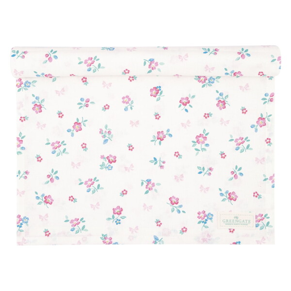 GREEN GATE Bavlnený behúň Athea White 140 x 45 cm