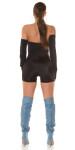 Sexy Koucla short Bandeau Overall with Gauntlets black Einheitsgroesse