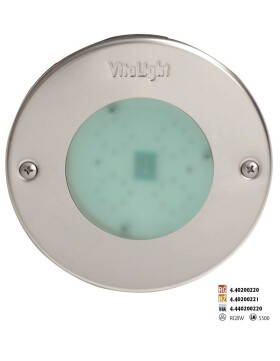 LED Svetlo Hugo Lahme - RGBW farebné; 24 V; 16 LED, Ø 146 mm, červený bronz, pre fóliové a keramické bazény