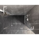 MEXEN/S - Lunar L sprchový kút dvere krídlové pravá 100 x 90, transparent, biela 834L-100-090-20-00-P