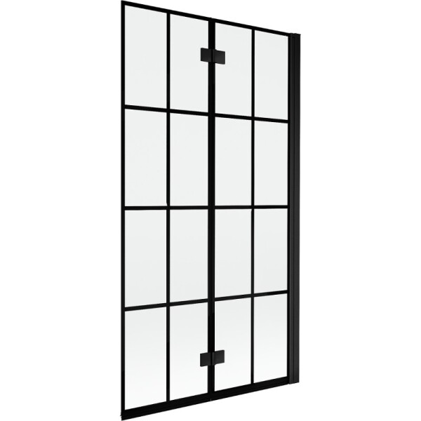 MEXEN - MIST vaňová zástena 100x150 cm 6mm 2-s, čierna, dekor, pravá 8A9-100-002-70-77-P