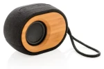 XD Design Bamboo X čierna / Prenosný bezdrôtový reproduktor / 5W / Bluetooth 4.2 / bambus a recyklované materiály (P328.009)
