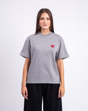 Carhartt WIP W' S/S Heart Patch T-Shirt Grey Heather/Red M