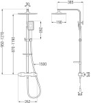 MEXEN/S - CQ54-SPRCHOVÁ SADA S TERMOSTATICKOU BATÉRIOU, BIELA / CHRÓM 772505495-21