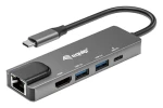 Equip 133489 sivá / Dokovacia stanica / USB-C / HDMI 4K / GbE LAN / PD 100W / 2x USB-A (133489)