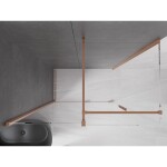 MEXEN/S - Velár sprchovací kút 150 x 80, transparent, kartáčovaná meď 871-150-080-01-65