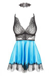 Erotická košieľka Eve chemise turquoise BEAUTY NIGHT FASHION tyrkysová