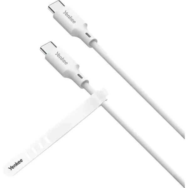 YENKEE YCU C115 WH SILIC Kábel USB-C (M) - USB-C (M) 1.5m biela / 60W (8590669357000)