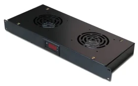 Xtendlan 19" čierna / Ventilačná jednotka / 1U / 2x ventilátor / LCD displej / Termostat (SFAN1U2T-B-EK)