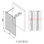CERANO - Sprchová zástena Walk-in Onyx Duo Ľ/P - 8 mm - hranatá vzpera - zlatá, industriálne sklo - 90x200 CER-8050BD1830