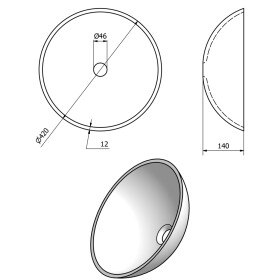 SAPHO - SHAY sklenené umývadlo na dosku priemer 42cm, zlatá 2501-22