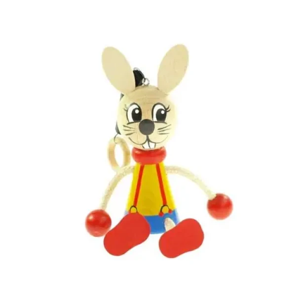 Česká drevená hračka Zajac na pružine / od 3 rokov (CH21339)