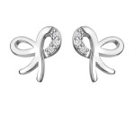 Hot Diamonds Krásne strieborné náušnice s diamantmi Mašľa Much Loved DE730