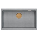 Quadron - Granitový drez Logan 110 Grey Metallic Zlaty HQD7644U5_PVDG1_U