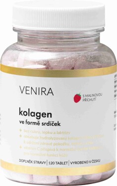 VENIRA Kolagén vo forme srdiečok malina