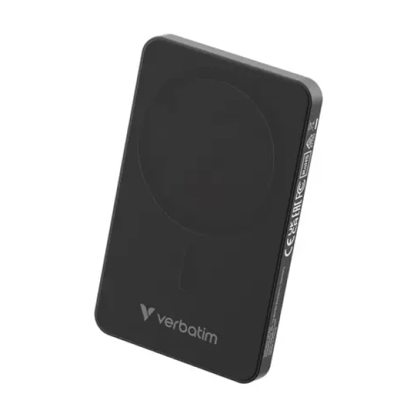 Verbatim Charge 'n' Go Essentials Magnetická bezdrôtová powerbanka 5000mAh čierna / USB-C / MagSafe / 15-20W (32225)