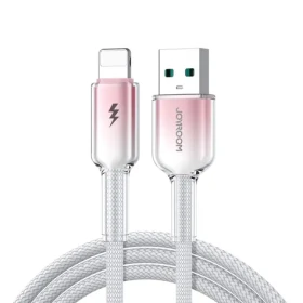 Joyroom S-A42 Crystal-Clear Series Nabíjací kábel USB-A (M) - Lightning (M) 3A 1.2m biela (6956116728144)