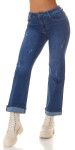 Sexy Highwaist Push up used look flarred Jeans denimblue