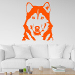 Veselá Stena Samolepka Husky Farba: červená, Veľkosť: 60 x 49 cm
