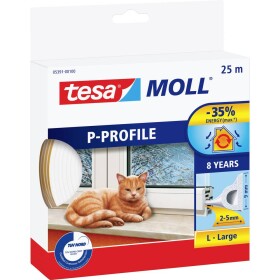 Tesa P-Profil 05391-00100-02 tesniaca páska tesaMOLL® biela (d x š) 25 m x 9 mm 25 m; 05391-00100-02