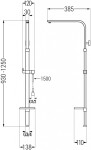 MEXEN - Q sprchový stĺp grafit 79395-66