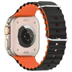 Beline Silicone Waves čierno-oranžový / Remienok pre Apple Watch / 38/40/41 mm (Beli03124)