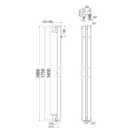 SAPHO - PILON vykurovacie teleso 122x1800, so 2 háčikmi, čierna mat IZ124T