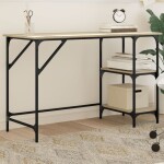 VidaXL Biurko dub sonoma 120x50x75 cm metal i materiał drevopochodny