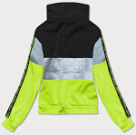 Čierno-zelená dámska športová mikina (26019) -J.Style XL černo-zelená
