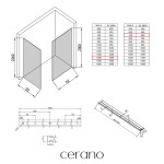 CERANO - Sprchová zástena Walk-in Crystal TL/P - 8 mm - bezvzperový systém + polička/držiak na uteráky - chróm, transparentné sklo - 140x70x200 CER-8050BD6360