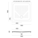 GSI - Keramická sprchová vanička, štvorec 90x90x4cm, biela ExtraGlaze 47090911