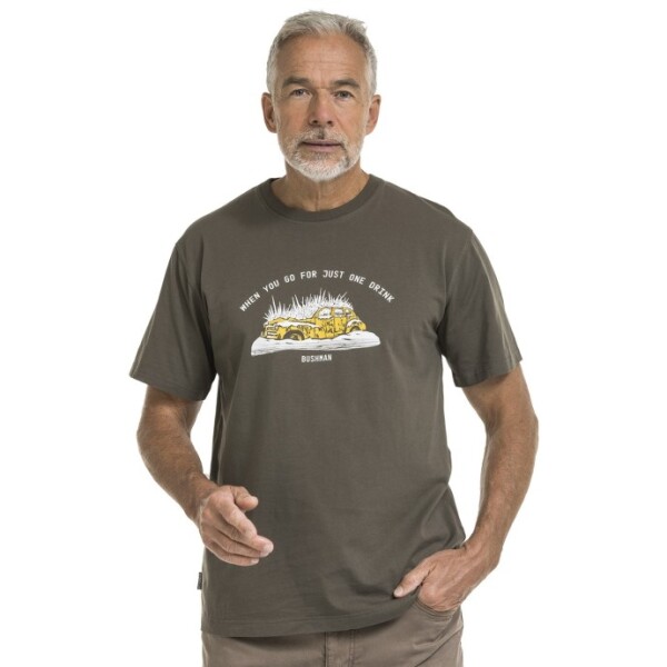 Bushman Pánske tričko Brian, tmavá khaki XXL