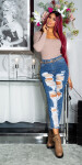 Sexy Mom Jeans Mega Used Look white 34