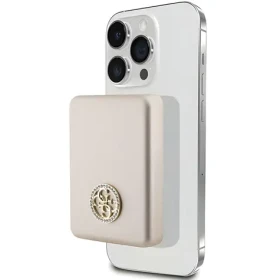 Guess 4G Strass Metal Logo MagSafe zlatá / Powerbanka / 5000 mAh / 15W bezdrôtové nabíjanie (GUPBM5AL4DMD)