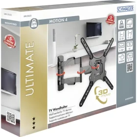 Schwaiger MOTION 4 čierna / Nástenný držiak pre TV / 23 "- 75" / VESA 400x300 / max 35 kg / naklápací, otočný, výsuvný (LWH35535513)