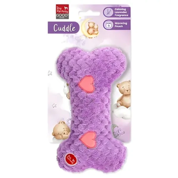 DOG FANTASY Hračka Cuddle Kosť nahrievacia fialová / Plyšová hračka pre psov / 23 cm / levanduľa (454-860699)