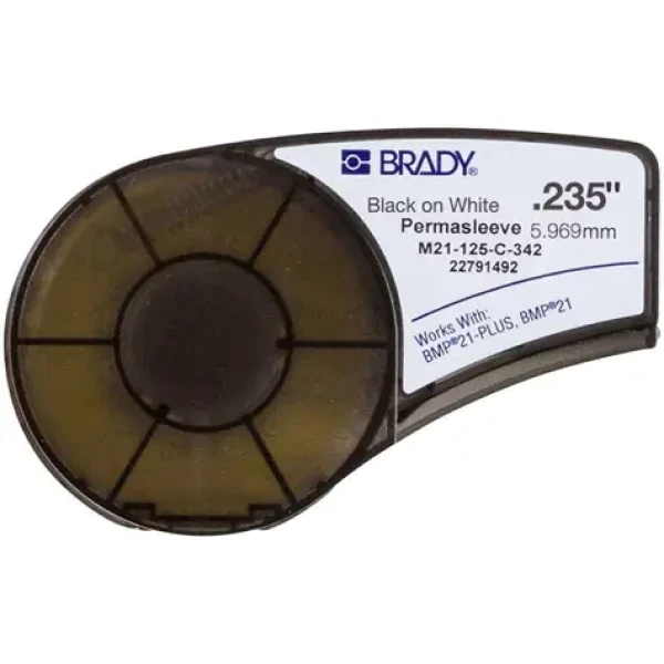 BRADY Permasleeve páska na označovanie káblov / čiernobiela / 2.1mx 5.96mm / polyolefín / -55 až 135 °C (M21-125-C-342)