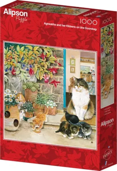 ALIPSON Štvorcové puzzle Agneatha a jej mačiatka na priedomí