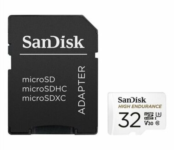 SanDisk High Endurance microSDHC 32GB + adaptér / Class 10 / UHS-I / U3 / V30 / čítanie: 100MBs / zápis: 40MBs (SDSQQNR-032G-GN6IA)