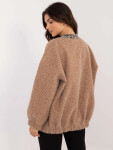 Dámsky sveter / bunda DHJ NA A8500.11P Brown melange - FPrice one size Hnědá