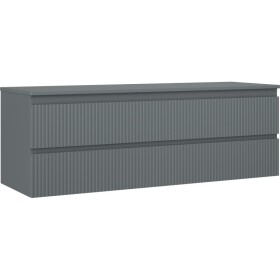 MEXEN/S - Rivel kúpeľňová skrinka pod umývadlo 140 cm s doskou, 2 zásuvky, reliéf, grafit mat 91A20-14047-2-BFFC66