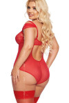 Dámske sexy plus size body Dora 1901 Red - SoftLine 3XL červená