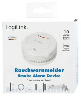 LogiLink dymový hlásič biela / Dymový hlásič / VdS / 85 dB / O 9,5 cm (SC0010)