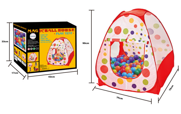 Mamido Mamido Detský hrací stan s farebnými loptičkami 50 ks červený