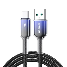 Joyroom S-A42 Crystal-Clear Series Nabíjací kábel USB-A (M) - USB-C (M) 3A 1.2m čierna (6956116728151)