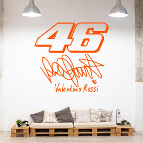Veselá Stena Samolepka Valentino Rossi 46 Farba: oranžová, Veľkosť: 80 x 75 cm