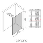 CERANO - Sprchová zástena Walk-in Onyx Cube Ľ/P - 8 mm - hranatá vzpera - zlatá, grafitové sklo - 100x200 CER-8050BD431