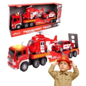 MalPlay Hasičský transportér s helikoptérou a autom
